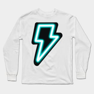 Neon Blue Lightning Bolt Long Sleeve T-Shirt